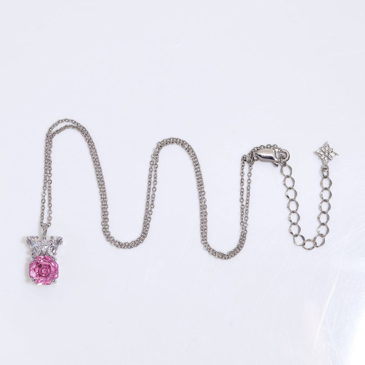 Blush Pink Rose Cut Crystal Butterfly Pendant Necklace | Luxury Necklace by Kohizen