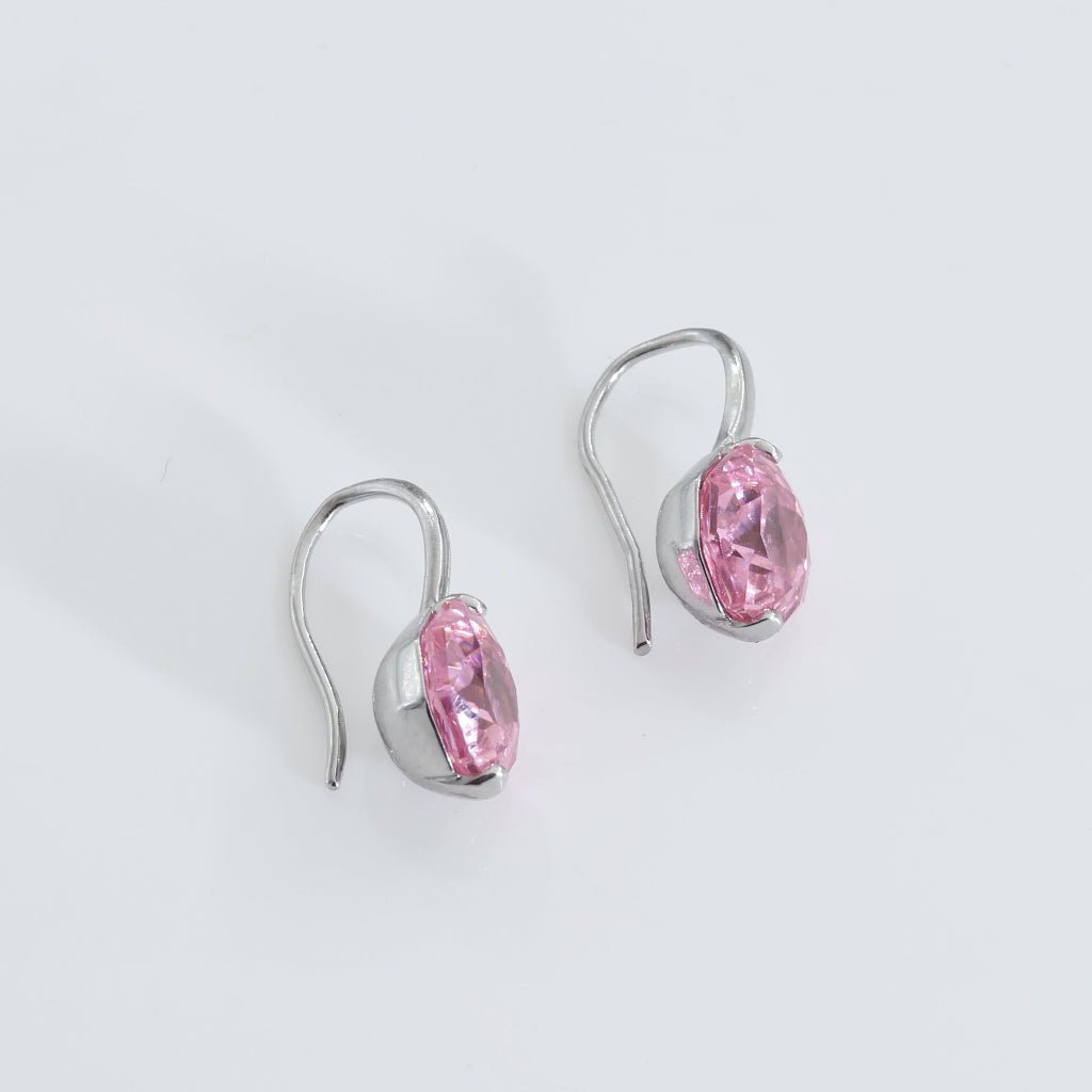 Blush Pink Rose Cut Crystal Drop Earrings | Luxury Earrings by Kohizen