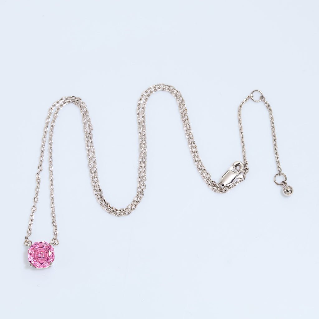 Blush Pink Rose Cut Crystal Pendant Necklace | Luxury Necklace by Kohizen