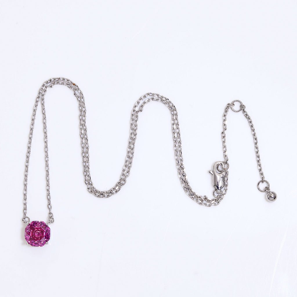 Orchid Purple Rose Cut Crystal Pendant Necklace | Luxury Necklace by Kohizen