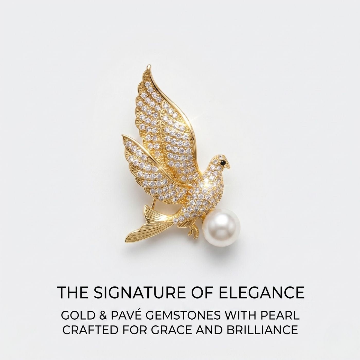 Pearl of Freedom Brooch | Luxury Animal Brooch by Kohizen