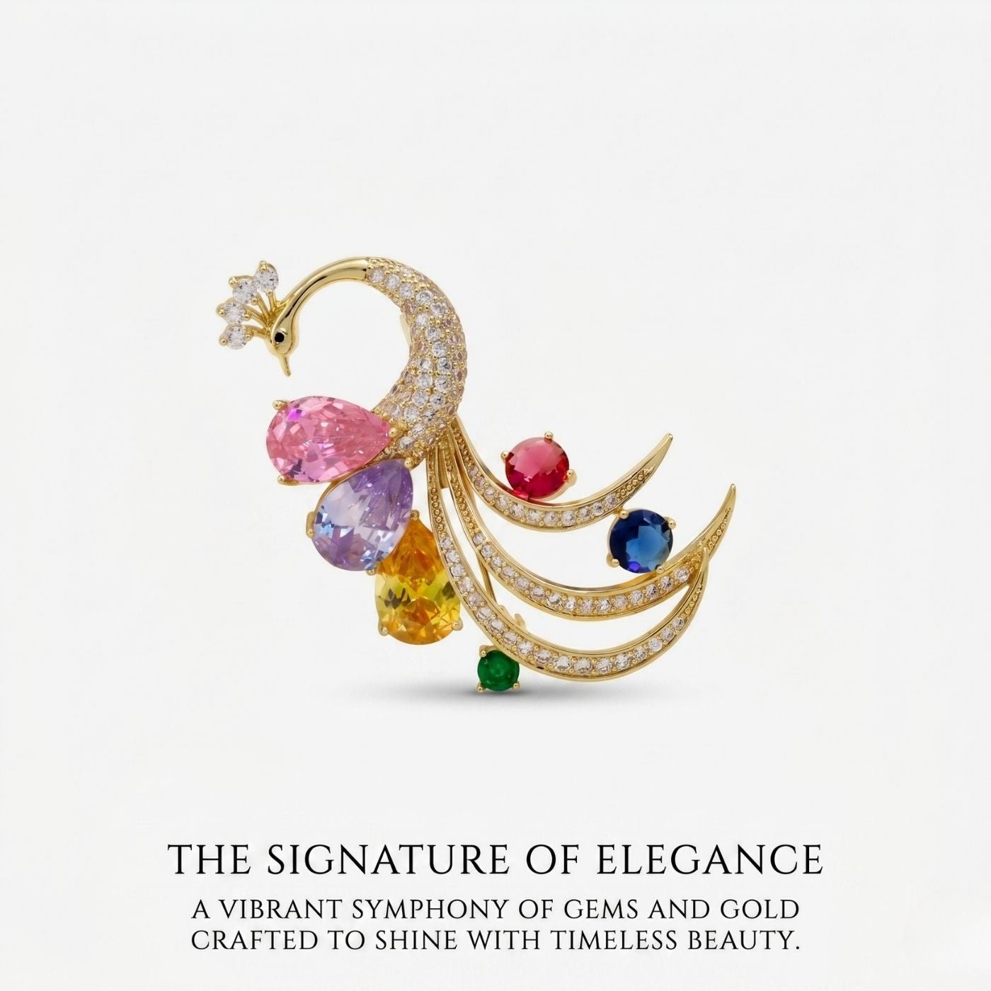 Prism Plume Peacock Brooch | Luxury by Kohizen