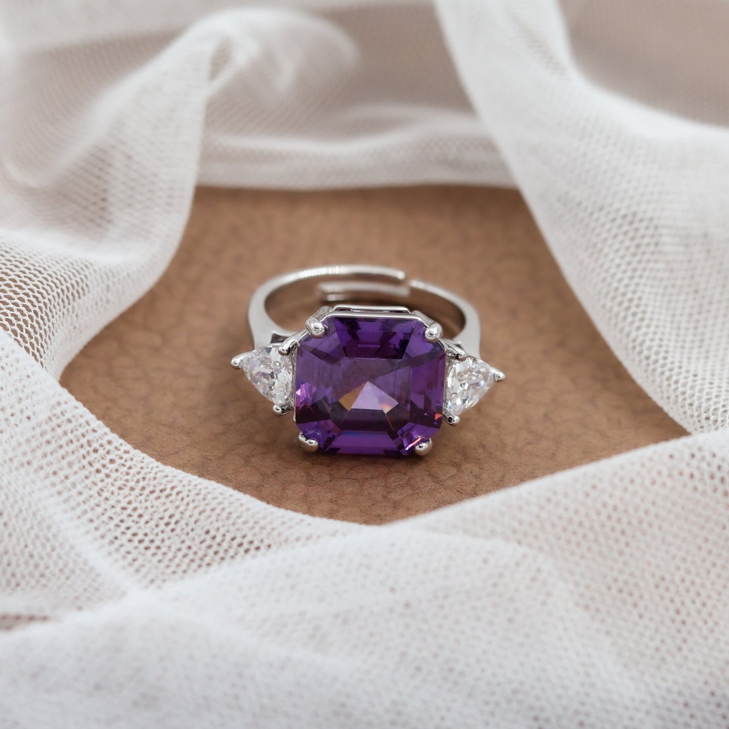 The Amethyst That Waited For A Queen | Luxury Adjustable Statement Ring by Kohizen
