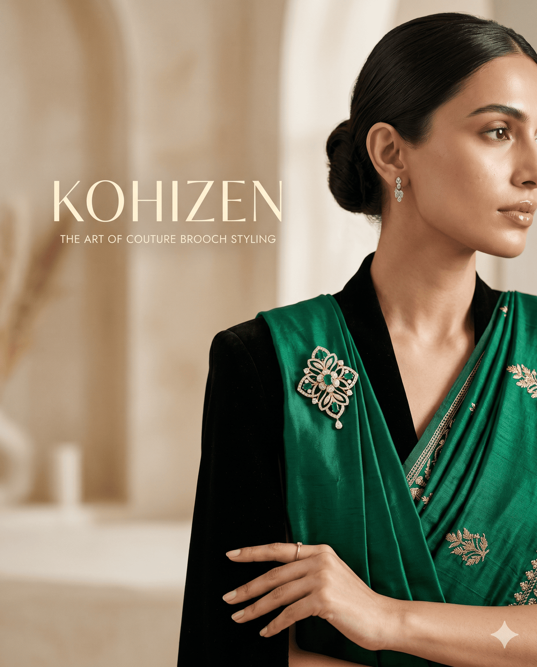 How To Style Luxury Brooches With Sarees & Modern Couture Looks - KOHIZEN