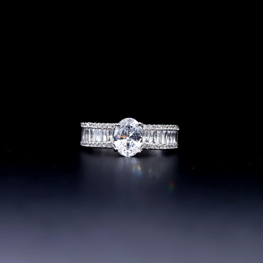 Diamond ring with a dark background