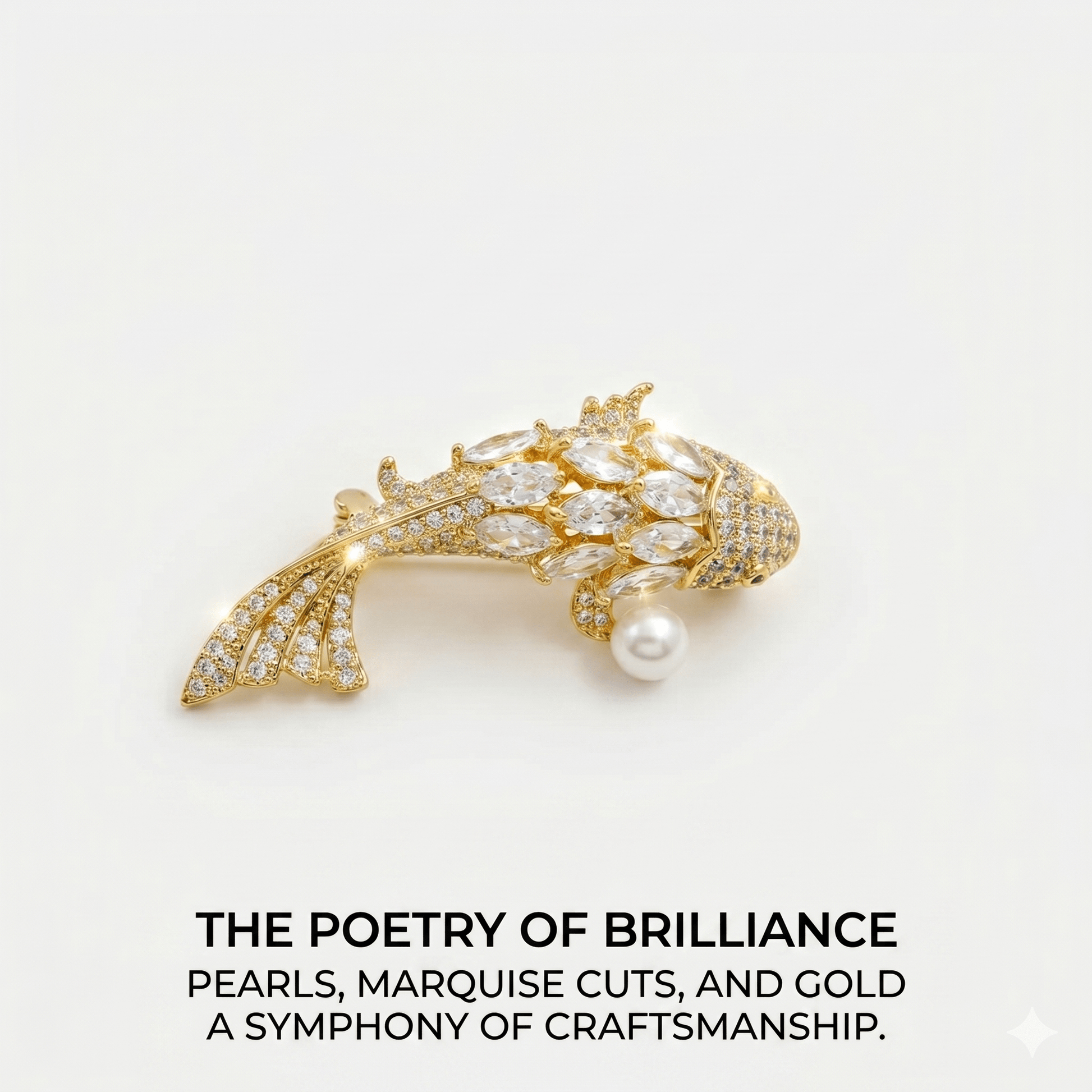 Aurelia Pearlfin Couture Brooch | Luxury by Kohizen