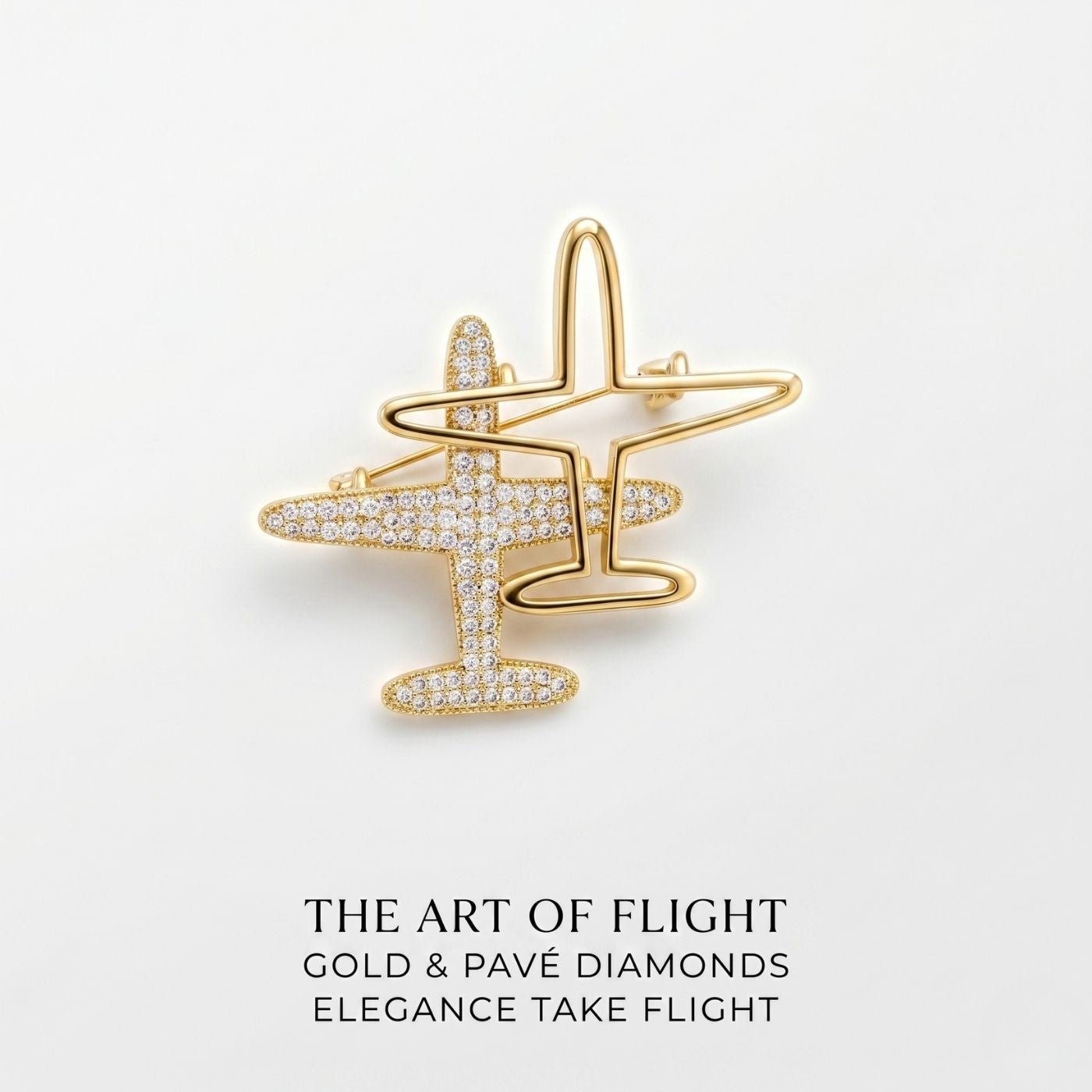 Aviation Crystal Couture Statement Brooch | Luxury by Kohizen