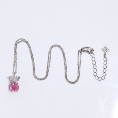 Blush Pink Rose Cut Crystal Butterfly Pendant Necklace | Luxury Necklace by Kohizen