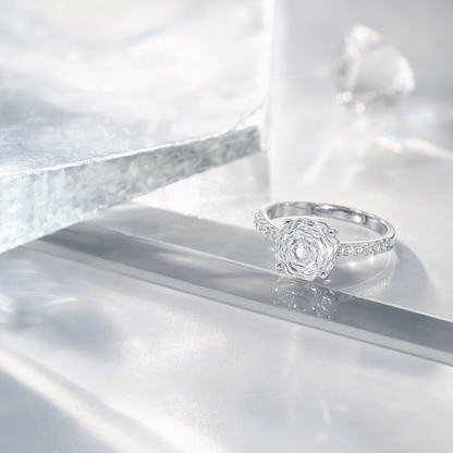 Clear Rose Cut Crystal Ring | Luxury Rings by Kohizen
