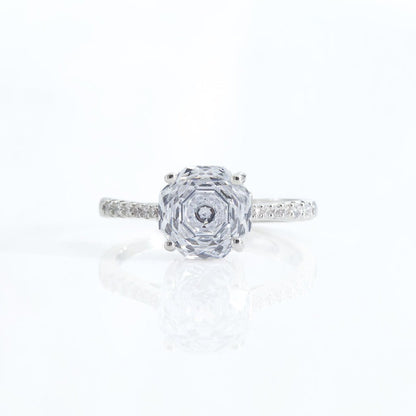 Clear Rose Cut Crystal Ring | Luxury Rings by Kohizen