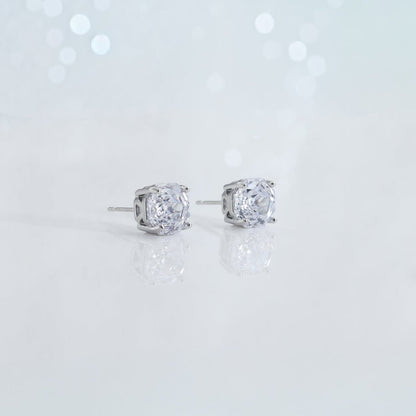 Clear Rose Cut Crystal Stud Earrings | Luxury Earrings by Kohizen