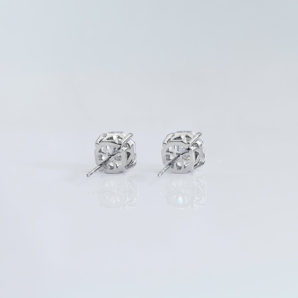 Clear Rose Cut Crystal Stud Earrings | Luxury Earrings by Kohizen