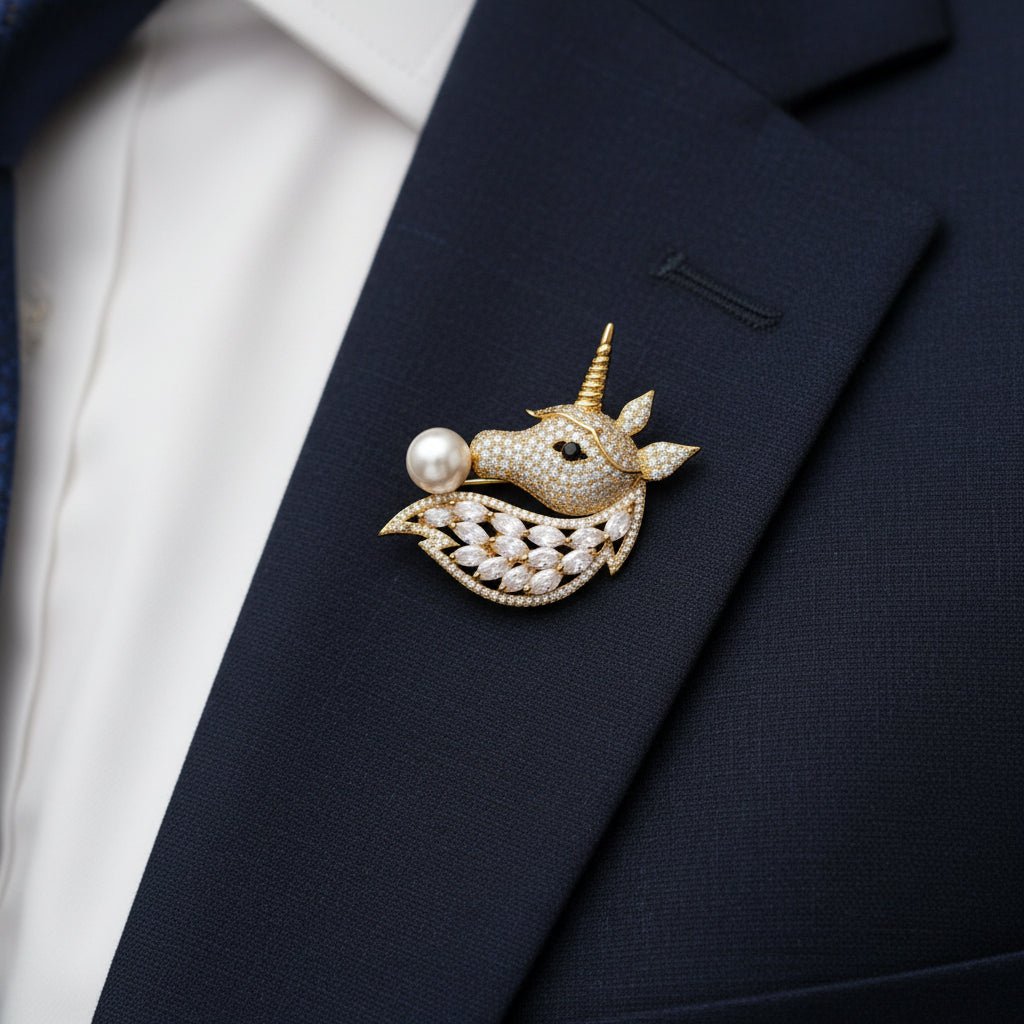 Guardian of the Moon Pearl Brooch | Luxury Animal Brooch by Kohizen