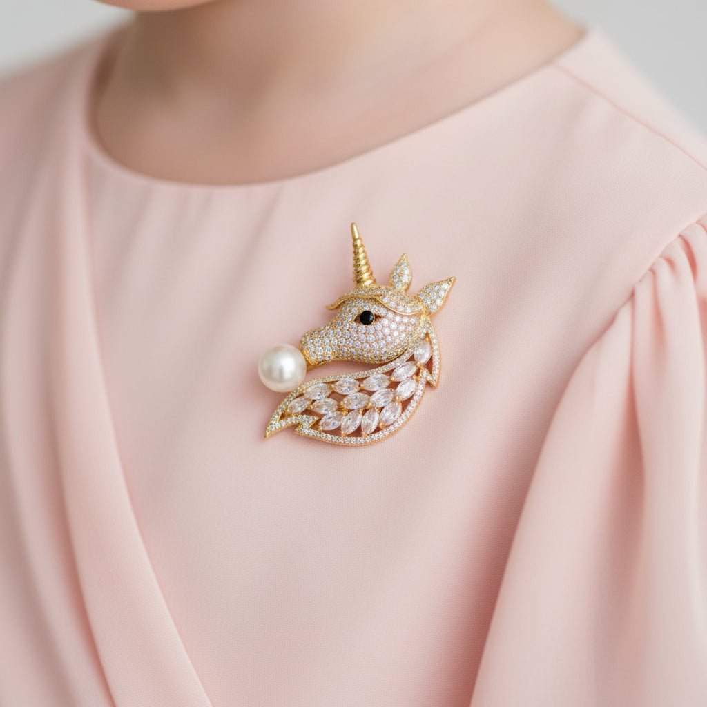 Guardian of the Moon Pearl Brooch | Luxury Animal Brooch by Kohizen