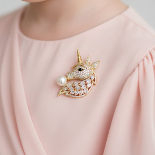 Guardian of the Moon Pearl Brooch | Luxury Animal Brooch by Kohizen
