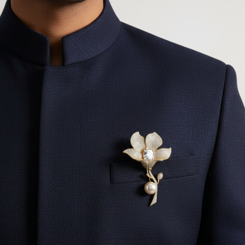 Imperial Lily Pearl Couture Brooch | Luxury by Kohizen