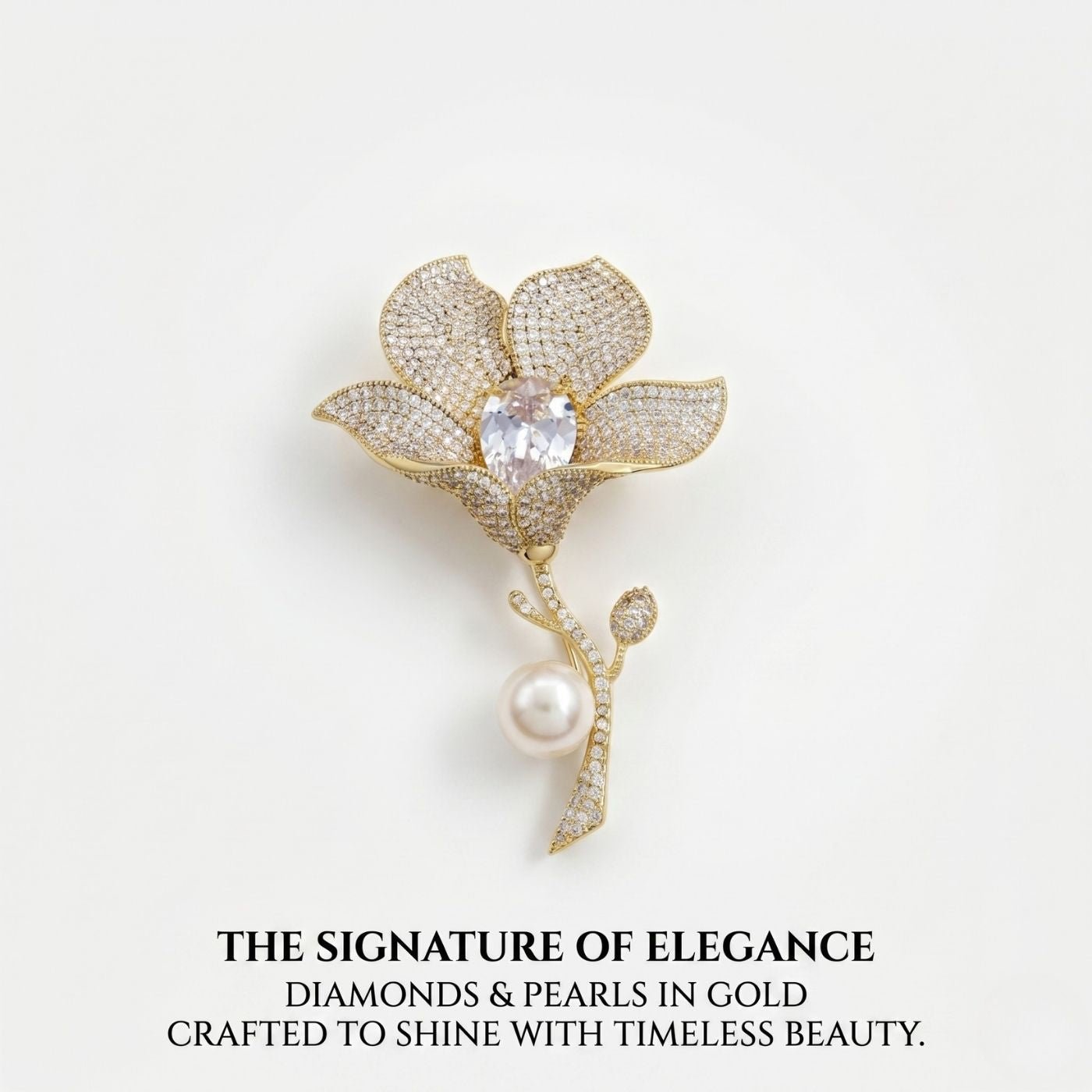 Imperial Lily Pearl Couture Brooch | Luxury by Kohizen