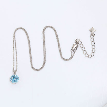 Ocean Blue Rose Cut Crystal Pendant Necklace | Luxury Necklace by Kohizen