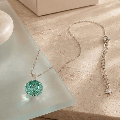 Paraiba Rose — Raw Crystal Rose Cut Pendant Necklace | Luxury Necklace by Kohizen