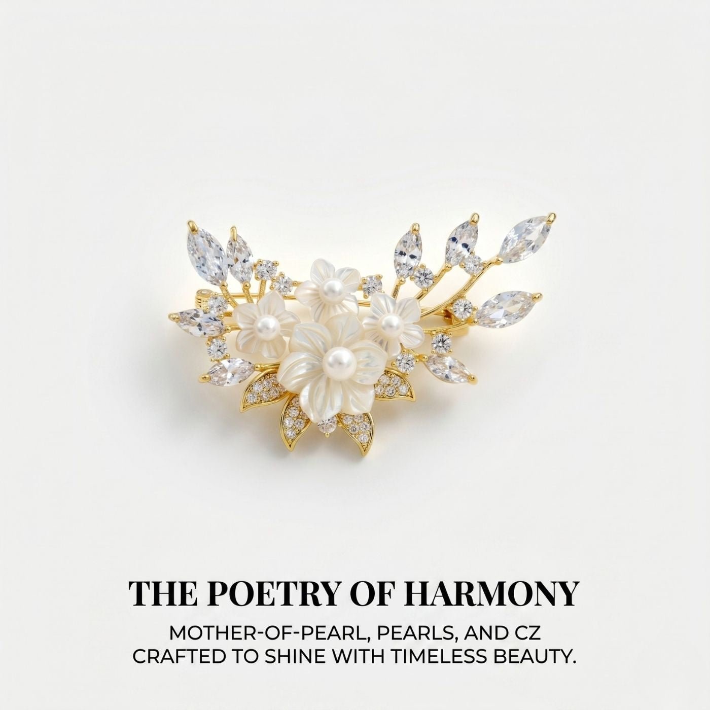 Pearl Garden Crystal Brooch | Luxury by Kohizen