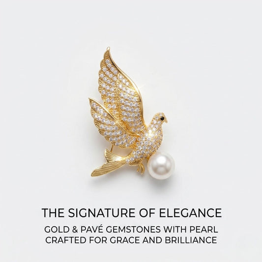 Pearl of Freedom Brooch | Luxury Animal Brooch by Kohizen