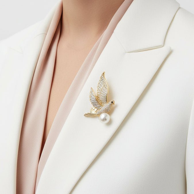 Pearl of Freedom Brooch | Luxury Animal Brooch by Kohizen