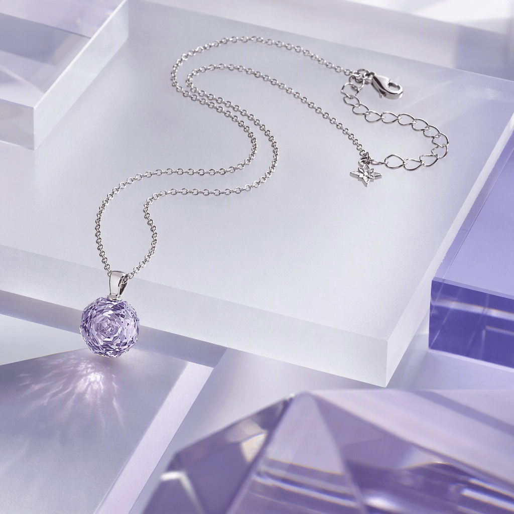 Rose Cut Lavender Solitaire Necklace | Luxury Necklace by Kohizen