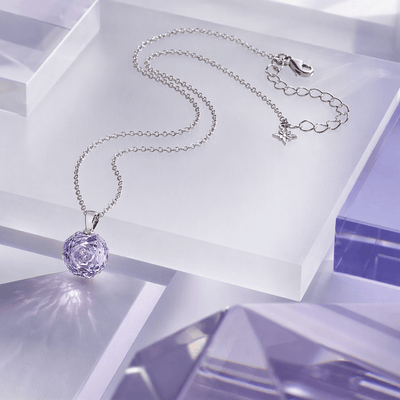 Rose Cut Lavender Solitaire Necklace
