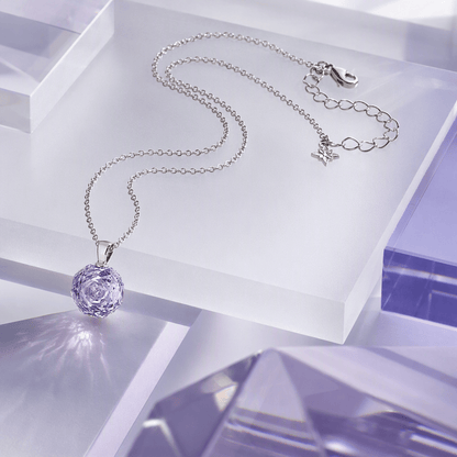 Rose Cut Lavender Solitaire Necklace | Luxury Necklace by Kohizen