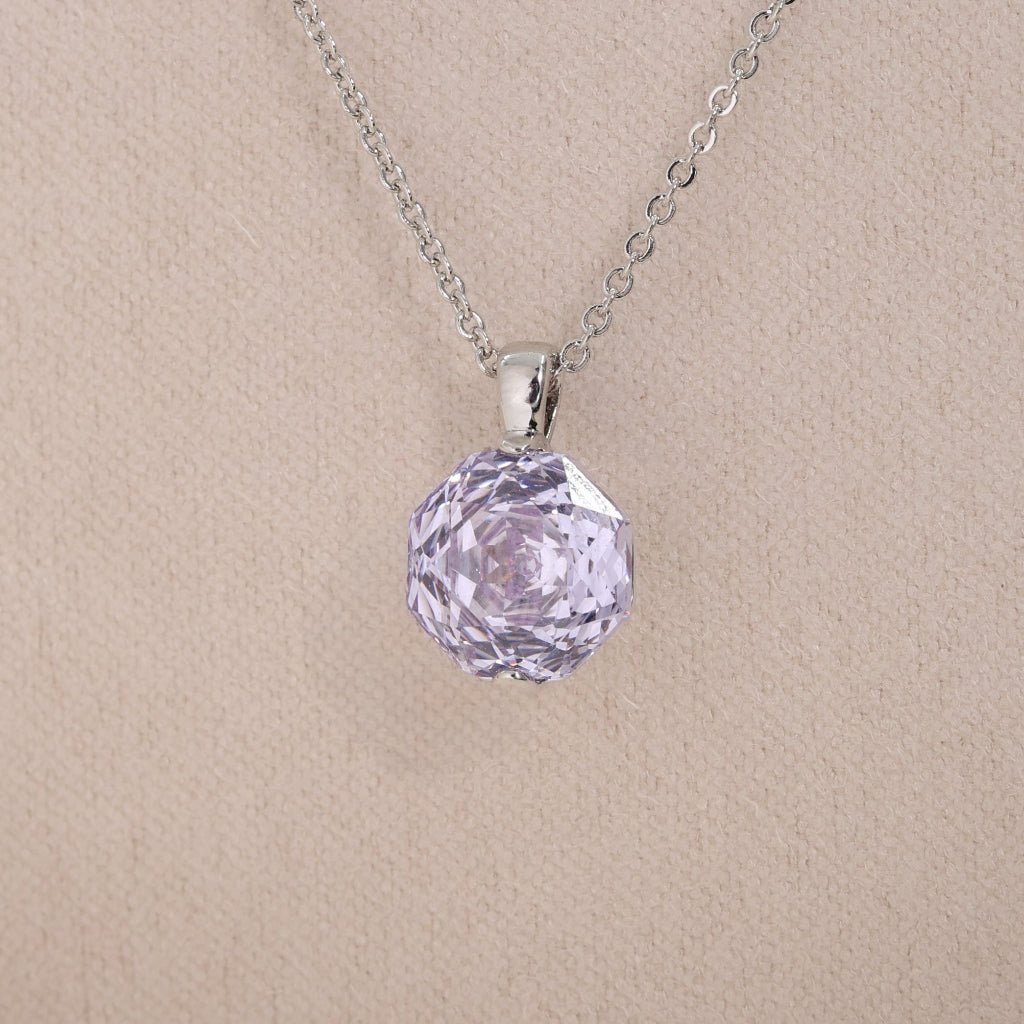 Rose Cut Lavender Solitaire Necklace | Luxury Necklace by Kohizen
