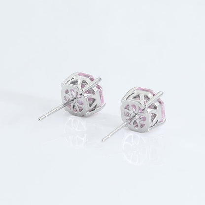 Rose Quartz Rose Cut Crystal Stud Earrings | Luxury Earrings by Kohizen