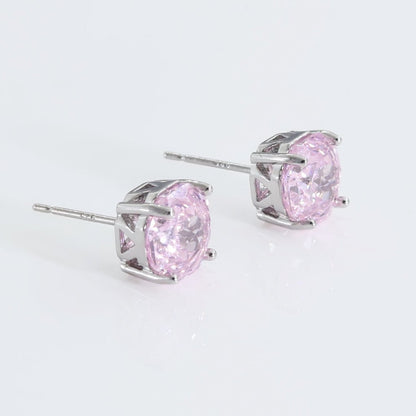 Rose Quartz Rose Cut Crystal Stud Earrings | Luxury Earrings by Kohizen