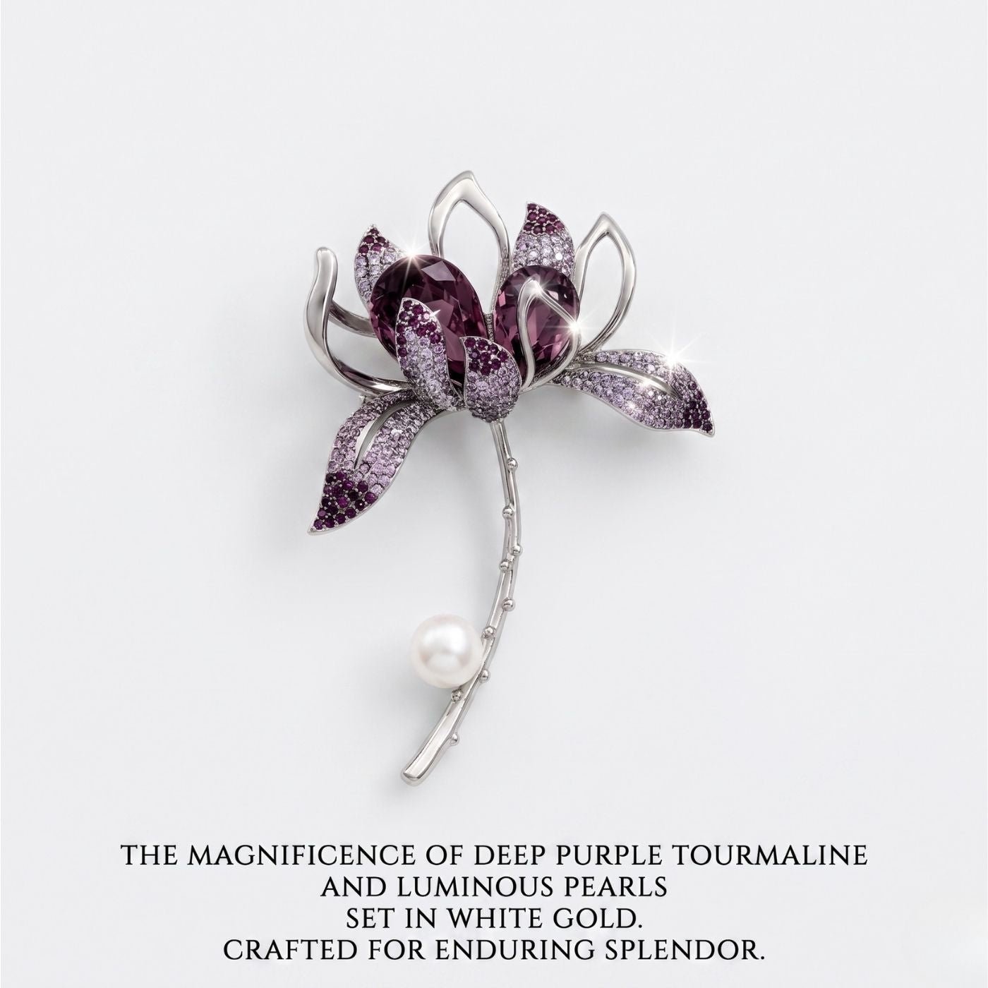 Royal Amethyst Bloom Brooch | Luxury by Kohizen