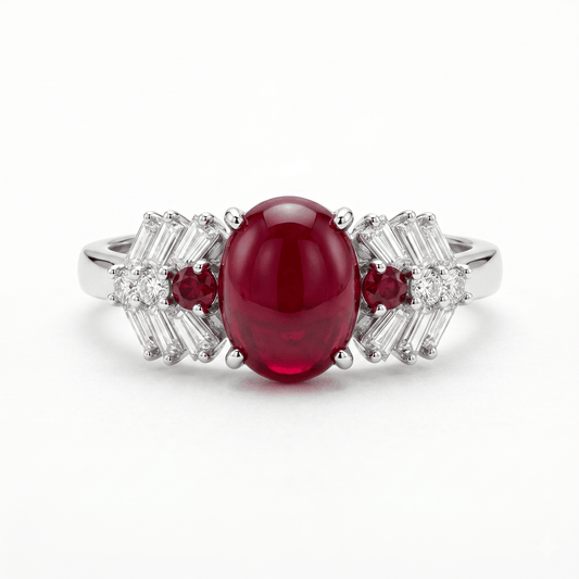 Ruby Éclat Luxe Ring – Premium Red Statement Ring | Luxury by Kohizen