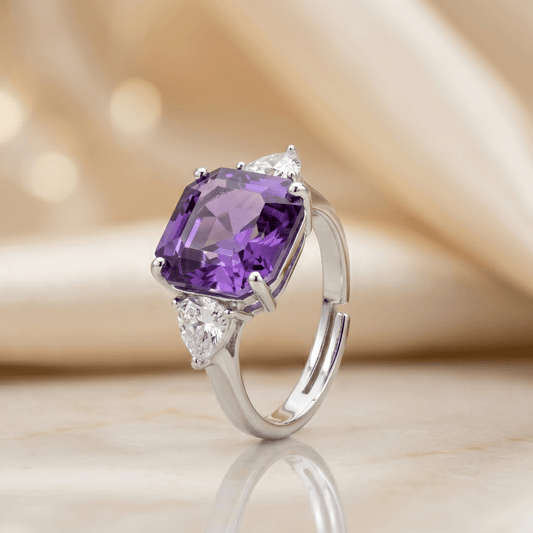 The Amethyst That Waited For A Queen | Luxury Adjustable Statement Ring by Kohizen