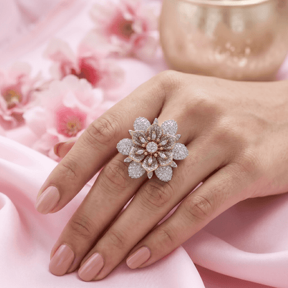 The Bloom That Gathered Three Seasons | Luxury Adjustable Statement Ring by Kohizen