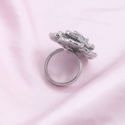 The Bloom That Remembered The Sky | Luxury Adjustable Statement Ring by Kohizen