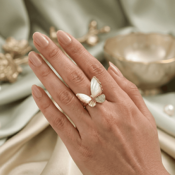 The Butterfly That Chased The Dawn | Luxury Adjustable Statement Ring by Kohizen