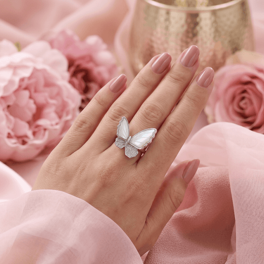 The Butterfly That Chased The Dawn | Luxury Adjustable Statement Ring by Kohizen