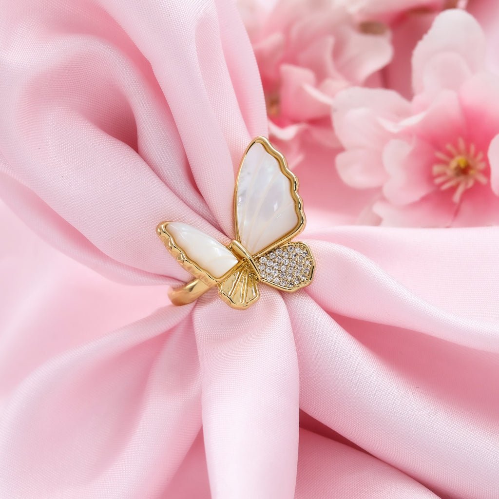 The Butterfly That Chased The Dawn | Luxury Adjustable Statement Ring by Kohizen