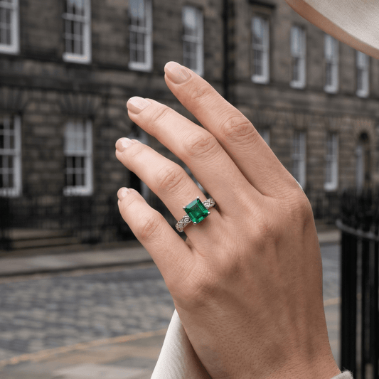 The Emerald of Edinburgh | Luxury Adjustable Statement Ring by Kohizen
