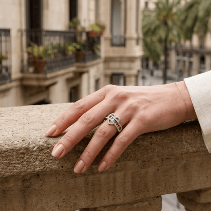 The Mosaic of Barcelona | Luxury Adjustable Statement Ring by Kohizen