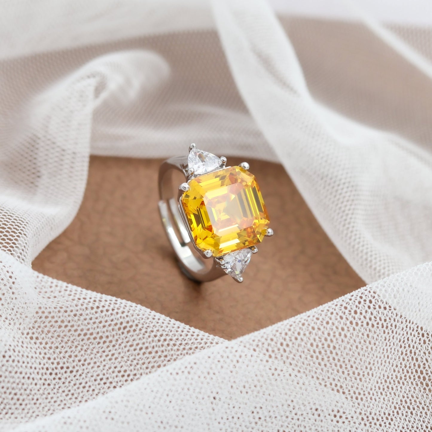 The Sunrise That Never Faded | Luxury Adjustable Statement Ring by Kohizen