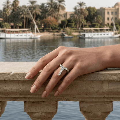 The Whispers of the Nile | Luxury Adjustable Statement Ring by Kohizen