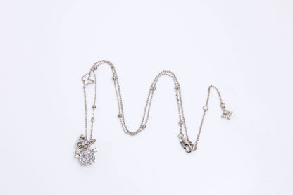 Zirconia Crystal Rose Cut Butterfly Pendant Necklace | Luxury Necklace by Kohizen