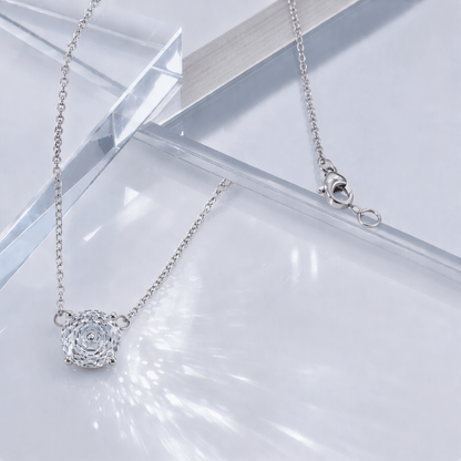 Zirconia Solitaire Rose Cut Pendant Necklace | Luxury Necklace by Kohizen