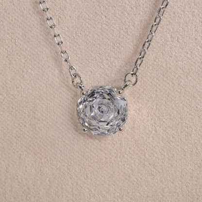 Zirconia Solitaire Rose Cut Pendant Necklace | Luxury Necklace by Kohizen
